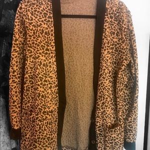 Leopard Print Studded Cardigan